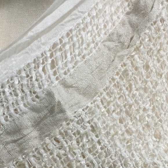 TRADES of Hope Everest Cream & Silver Metallic Crochet Scarf Wrap - Picture 10 of 11